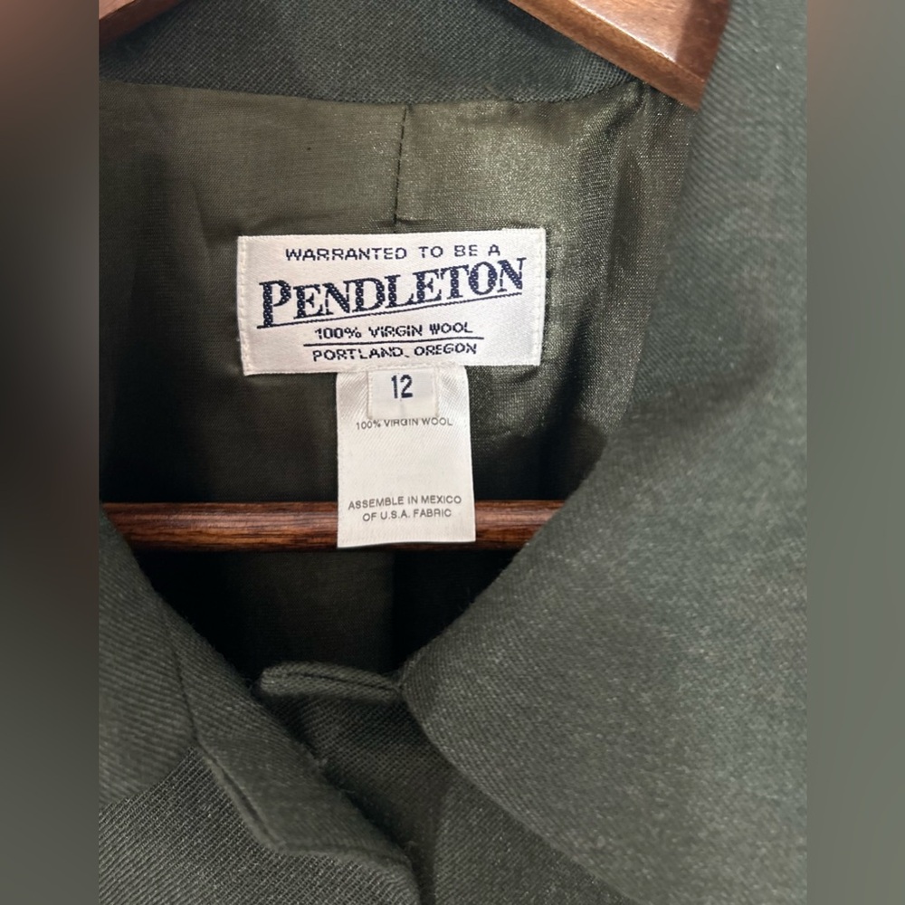 Pendleton Knockabout Dark Green Jacket Blazer 100… - image 6